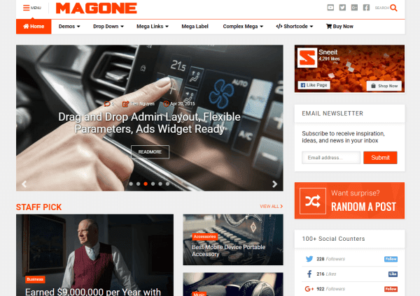  تحميل قالب بلوجر اجنبي MagOne   Multi-Purpose