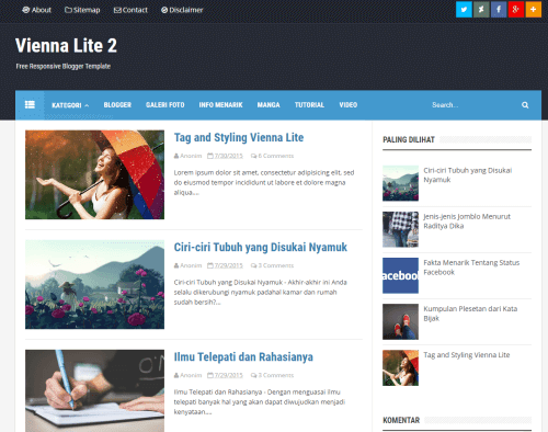   تحميل قالب بلوجر اجنبي Vienna lite 2 Responsive